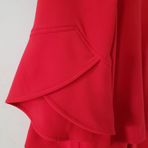 Fantastic Red Joseph Ribkoff Pantsuit with Tulip Sleeves - Picture 5 of 6